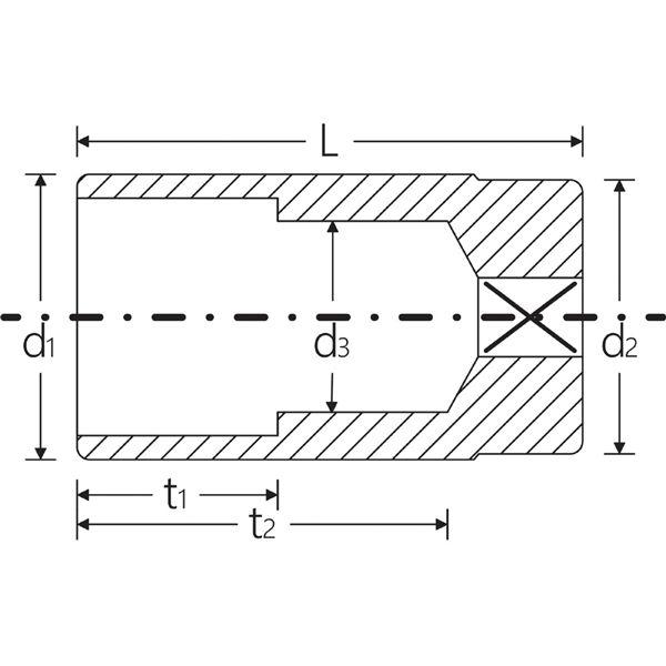 STAHLWILLE スタビレー 3/8SQ ディープ十二角ソケット 1 インチサイズ 全長65mm 46A-1 工具 ツール DIY 作業工具