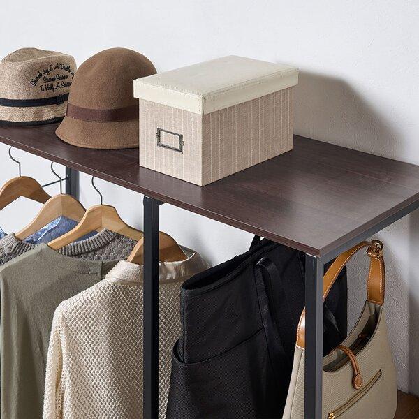 ボックス付ハンガーラック ブラウン 約幅105cm 組立品