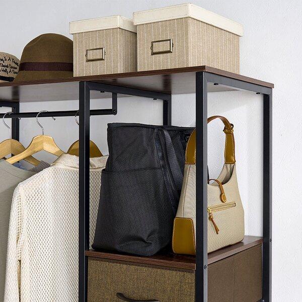 ボックス付ハンガーラック ブラウン 約幅105cm 組立品