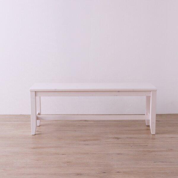 北欧風 ベンチ/ダイニングベンチ 〔ホワイト〕 幅115×奥行32×高さ43.2cm 木製 パイン材 〔リビング 勉強部屋〕 組立品_2