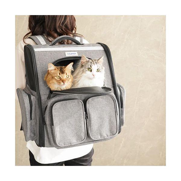 加賀ヘルメット 防災リュック ペット用 ロッジ(リュック単品) 拡張性抜群の多機能キャリーバック グレー BFA-0000PET01_1