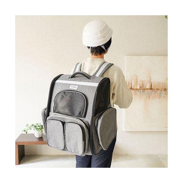 加賀ヘルメット 防災リュック ペット用 ロッジ(リュック単品) 拡張性抜群の多機能キャリーバック グレー BFA-0000PET01_4