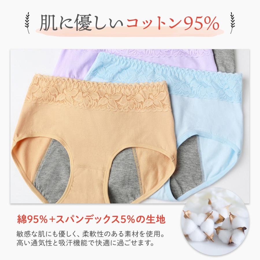 サニタリーショーツ 3枚セット 綿 夜用 大きいサイズ 防水 スポーツ セット おしゃれ コットン 昼用 安い レース パンツ レディース | ブランド登録なし | 08