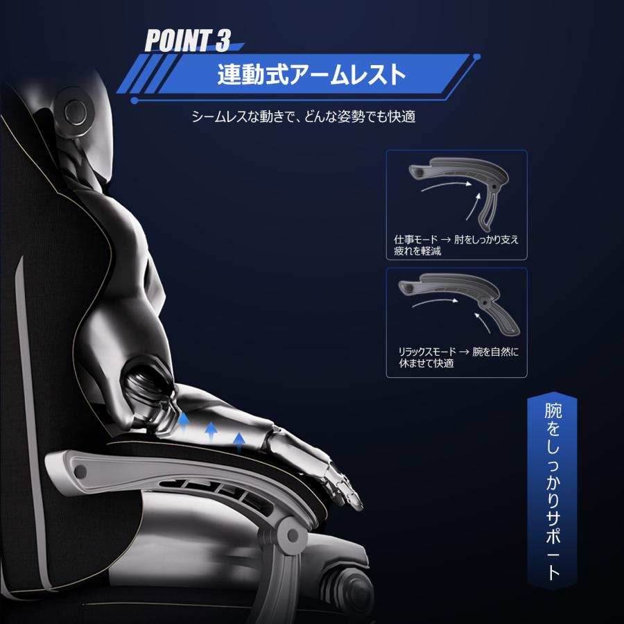 RXGAMING ゲーミングチェア ゲームチェア 椅子 オットマン付き 連動