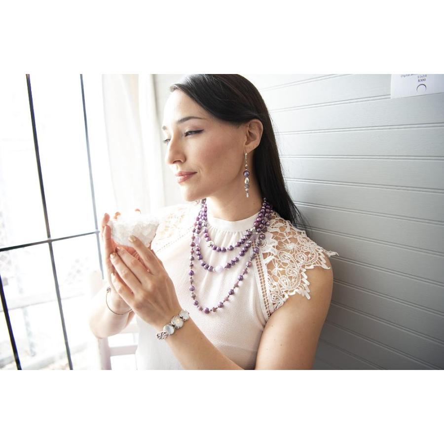 Carolyn Pollack スターリングシルバー フクシアパールとラベンダー翡翠 ジェムストーン ビーズネックレス 2426インチ