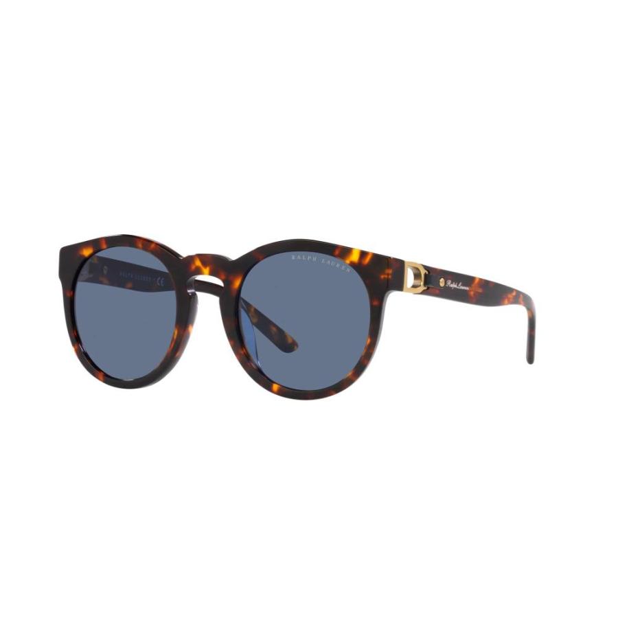 Ralph Lauren Mens RL8204QU Universal Fit Round Sunglasses Dark Blue 50 mm