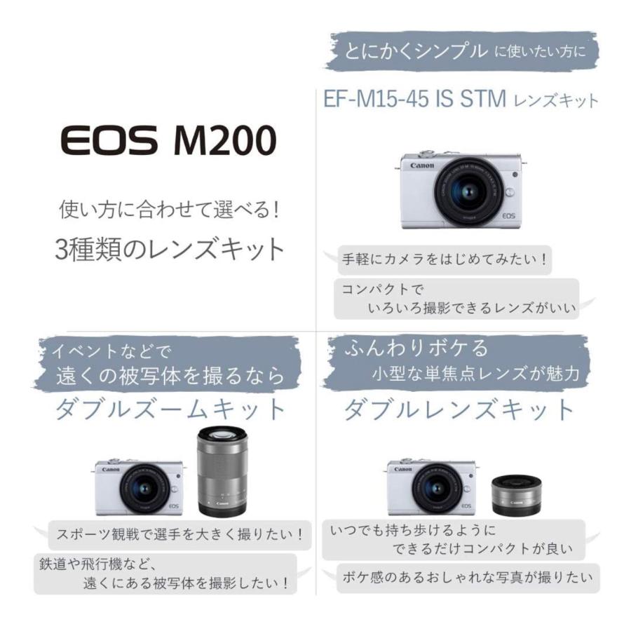 Canon ミラーレス一眼カメラ EOS M200 標準ズームキット ブラック