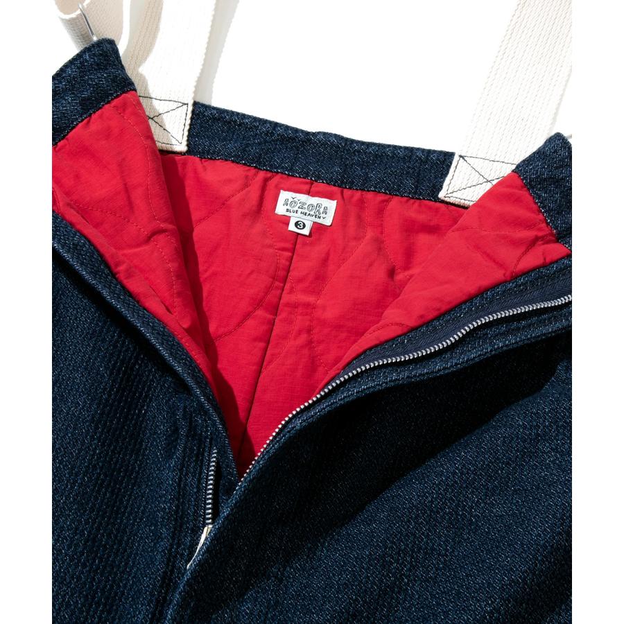 アオゾラブルーヘヴン オーバ ーオール AOZORA刺し子デニム中綿