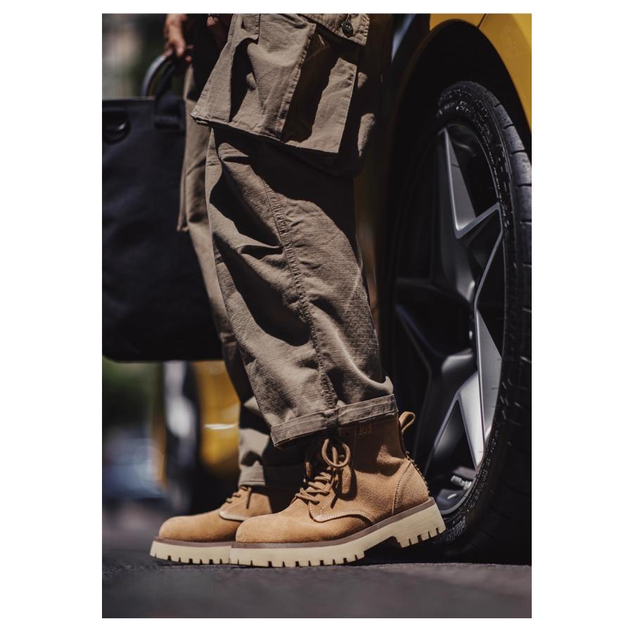 送料無料】ラギッドソール 牛革 スエード ワークブーツ メンズ サンド