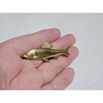 鮎（魚）の可愛い真鍮ブローチ【工房 heartヤフー店】 : 工房heart