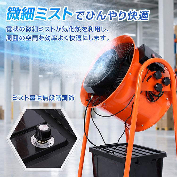 ミスト扇風機 ミストファン 大型 業務用 工場扇 微細ミスト パワフル