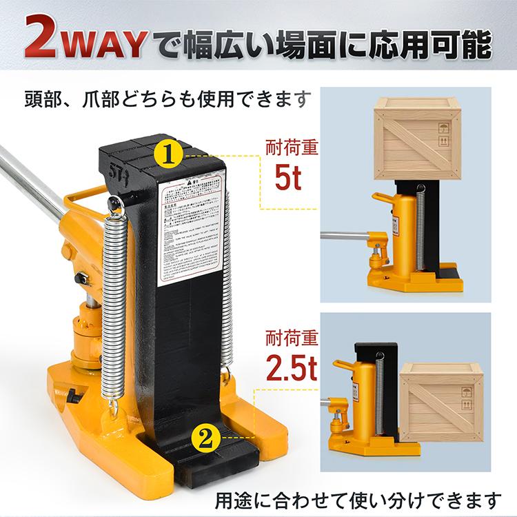 ジャッキ 油圧ジャッキ 爪つき油圧ジャッキ 爪部2.5t ヘッド部5t ジャッキ 油圧ジャッキ 爪つき油圧ジャッキ 爪部2.5t ヘッド部5t