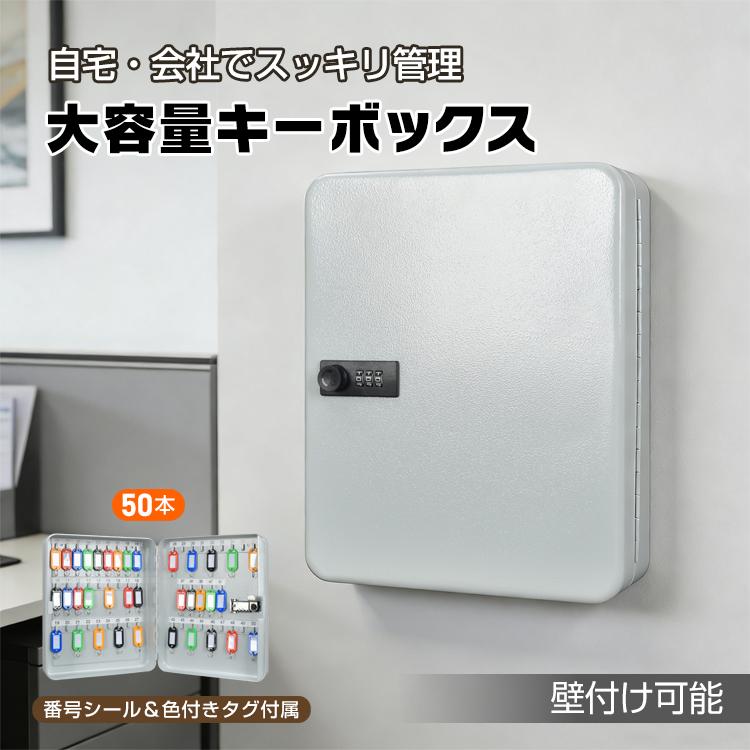 キーボックス 壁掛け 屋外 大容量 50本 鍵ボックス ダイヤル 暗証番号