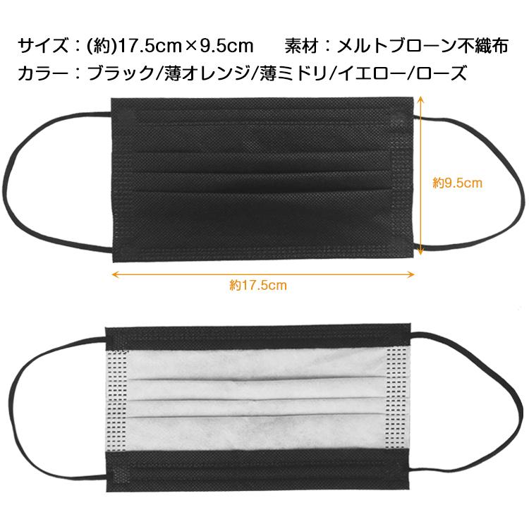 訳あり マスク 100枚入り 使い捨て 不織布 カラー 99%カット 大人用