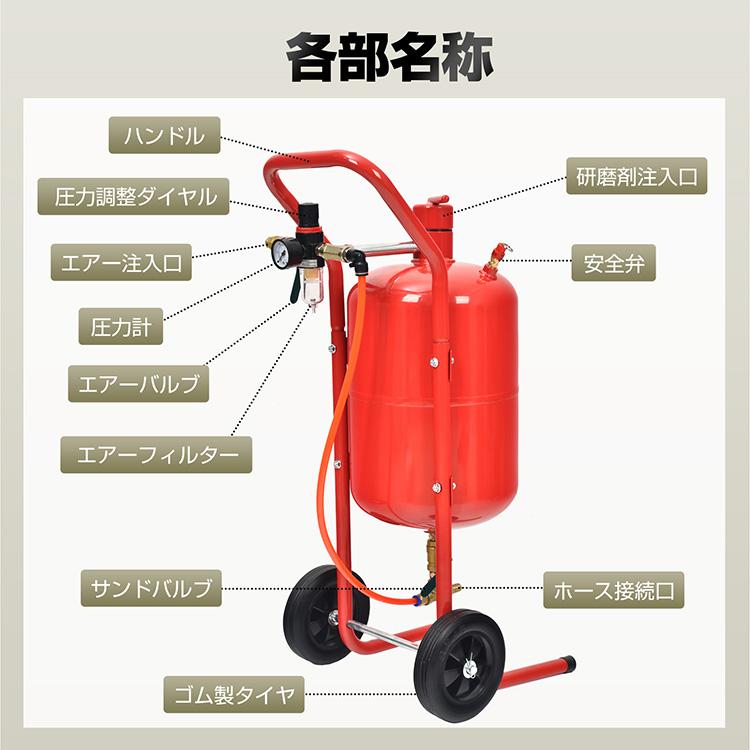 サンドブラスト 直圧式 5ガロン サンドブラスター 19L サビ サンドブラスト 直圧式 5ガロン サンドブラスター 19L サビ