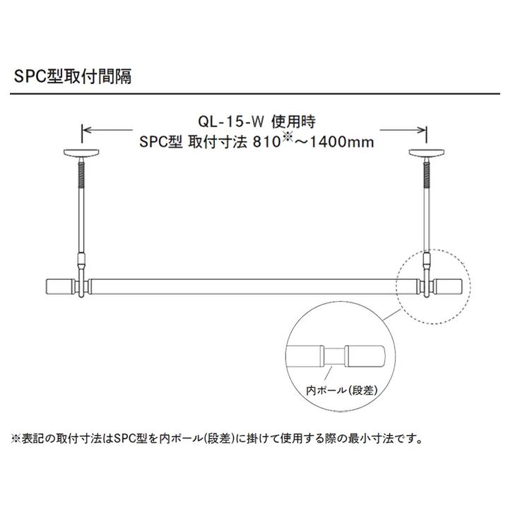 室内用物干し 川口技研 ホスクリーン QSC-15  天井付けセット SPC-W 2本＋QL-15-W＋竿立てホルダー 部屋干し 洗濯物干しの画像