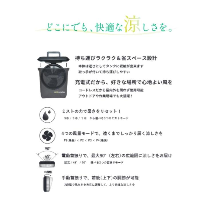 広島カープ ミストファン Air Revolution ポータブル扇風機 熱中症対策