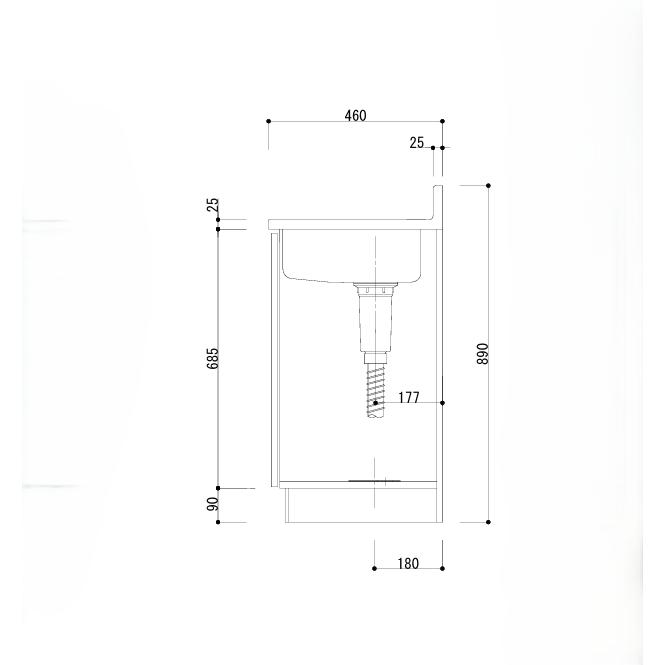 流し台 公団型 セクショナルキッチン 幅1400mm 奥行460mm OKS-140 140cm 普及型 賃貸 アパート マンション 団地用 [法人・個人事業主限定]_7