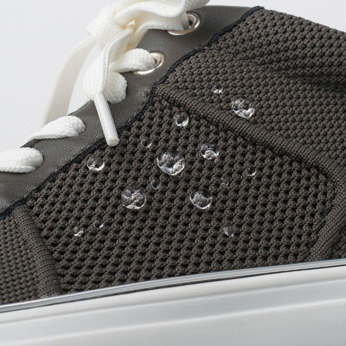 ミスキョウコ　ブラック 撥水ハイカットスニーカー ミスキョウコ Miss Kyouko 4E ハイカットレザースニーカー