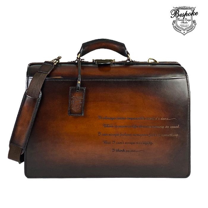 Bespoke 高級 ダレスバッグ ビジネスバッグ 牛革 レザー メンズ 22338 