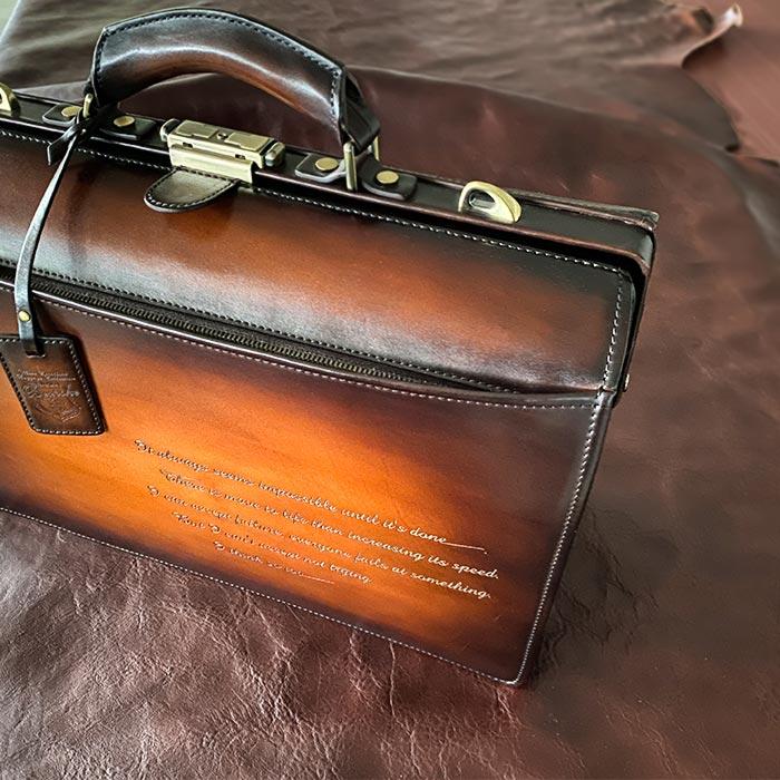 Bespoke 高級 ダレスバッグ ビジネスバッグ 牛革 レザー メンズ 22338 