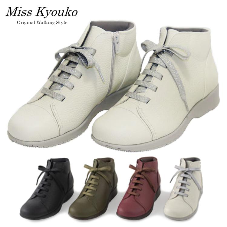 M.&KYOKO ミスキョウコ スニーカー 4E ハイカットレザー M.&KYOKO ミスキョウコ スニーカー 4E ハイカットレザー