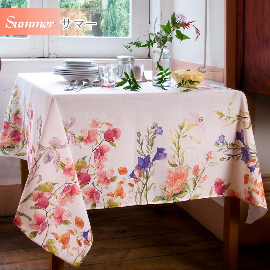 未使用 スペイン撥水加工テーブルクロス 花柄 未使用 スペイン撥水加工