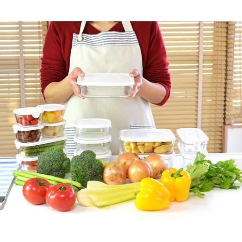 iwaki（イワキ） 保存容器 耐熱ガラス 重ね小分けパック 4コセット