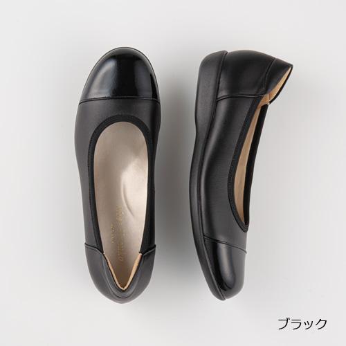 パンプス ミスキョウコ 4E 軽量コンビフラットシューズ 109601【送料無料】撥水加工 雨 軽い かかと クッション エナメル レディース 靴 日本製 MissKyouko | M.&KYOKO | 01