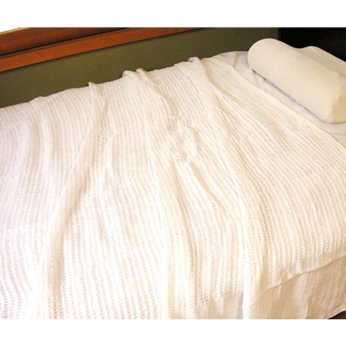 セルラー ブランケット 英国王室御用達 / 綿 100% ホワイト 格子織