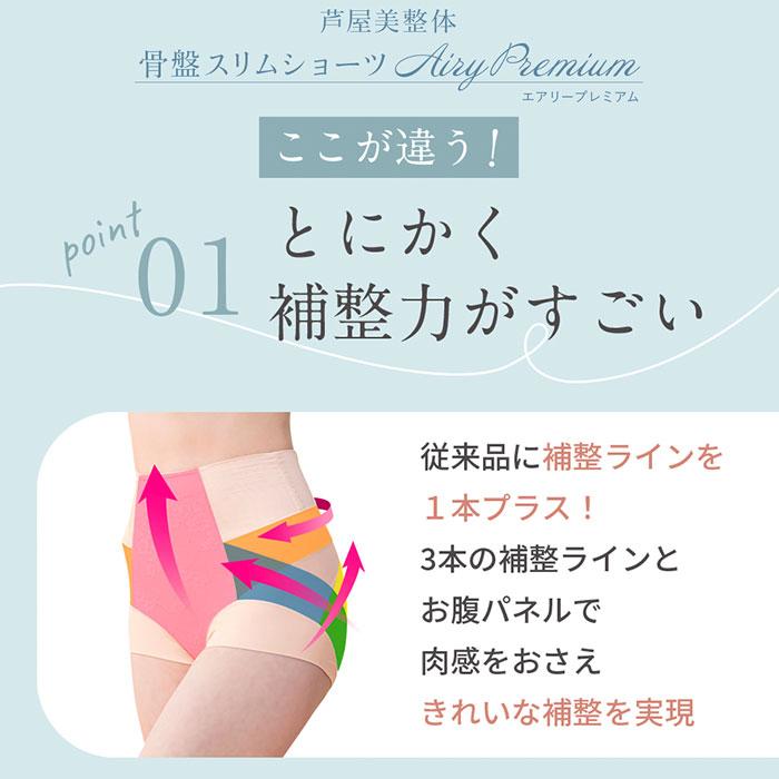 芦屋美整体 骨盤スリムショーツ エアリープレミアム / 綿混 1分 芦屋美整体 骨盤スリムショーツ エアリープレミアム / 綿混 1分