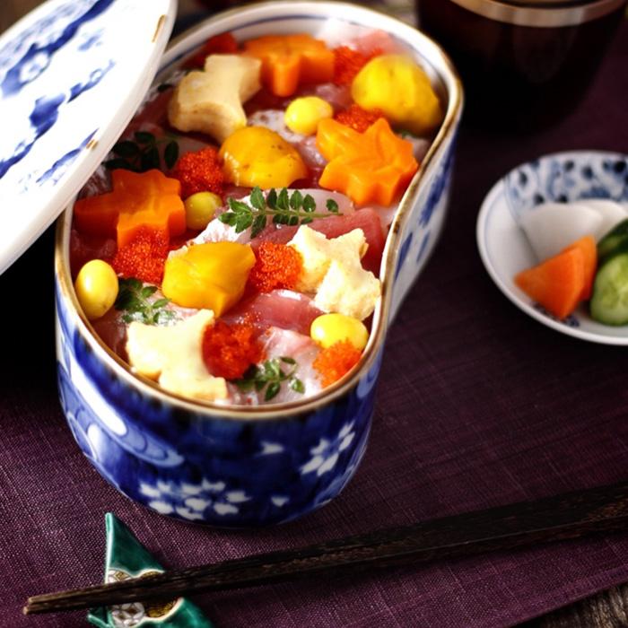 有田HOUEN 有田焼 染付春秋繭型蓋物（大）送料無料 日本製 食器 電子