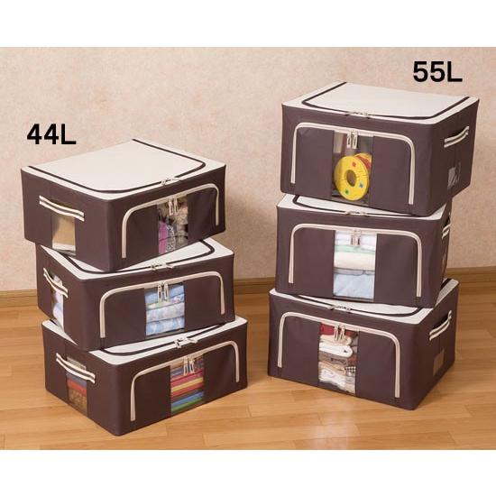 窓付き収納ボックス 55L/3個組 【送料無料 特価・SALE】 フタ付き