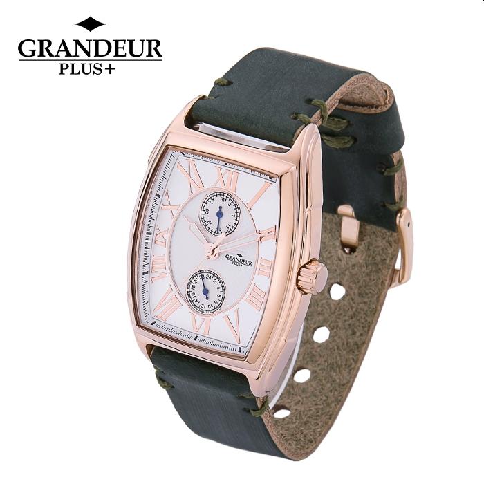 腕時計 トノー型 ウォッチ GRP006 【送料無料 SALE】 カレンダー ムーブメント 英国クレイトン社製 ブライドルレザー 革ベルト グランドールプラス 1年保証 | GRANDEUR PLUS | 07