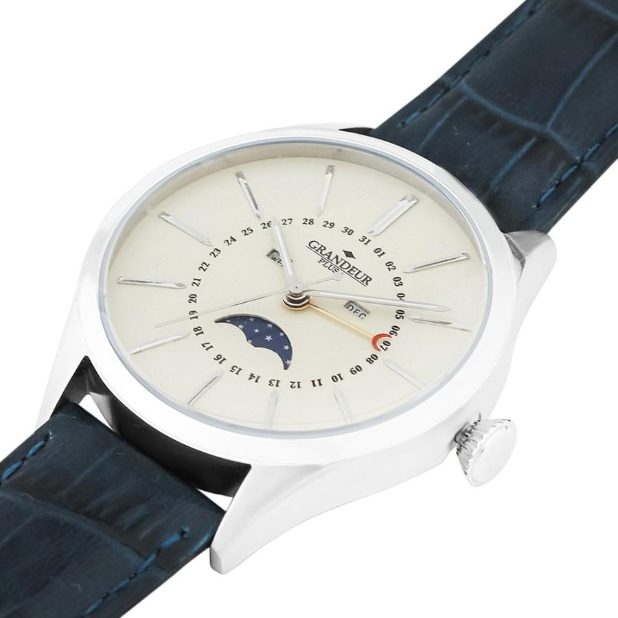 GRANDEUR PLUS グランドールプラス GRP011W1 ムーンフェイズ 牛革 レザー ウォッチ【送料無料】 watch 時計 お祝い プレゼント 【TVドラマ使用モデル】 1年保証の画像