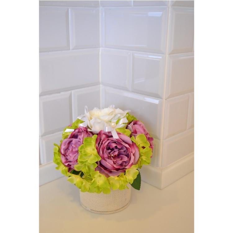 ホワイトローズアレンジ Ｍサイズ 【2個セット】 造花 バラ ばら 薔薇 LED センサーライト 灯り 間接照明 かわいい 母の日 プレゼント ギフト 送料無料 | ブランド登録なし | 04