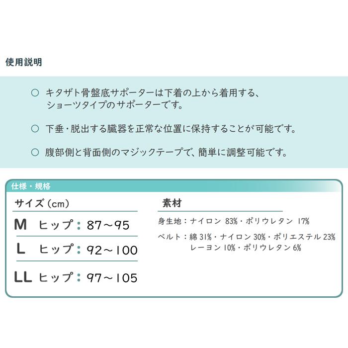 キタザト 骨盤底サポーター メッシュ生地 ブラックM・L【全国