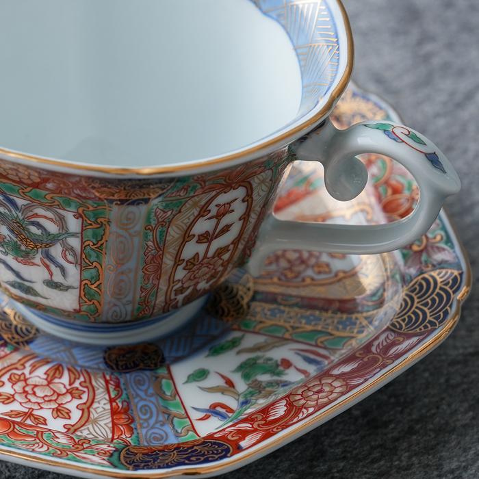 有田焼 復刻古伊万里 錦色絵 コーヒーカップ&ソーサー【送料 有田焼 復刻古伊万里 錦色絵 コーヒーカップ&ソーサー【送料
