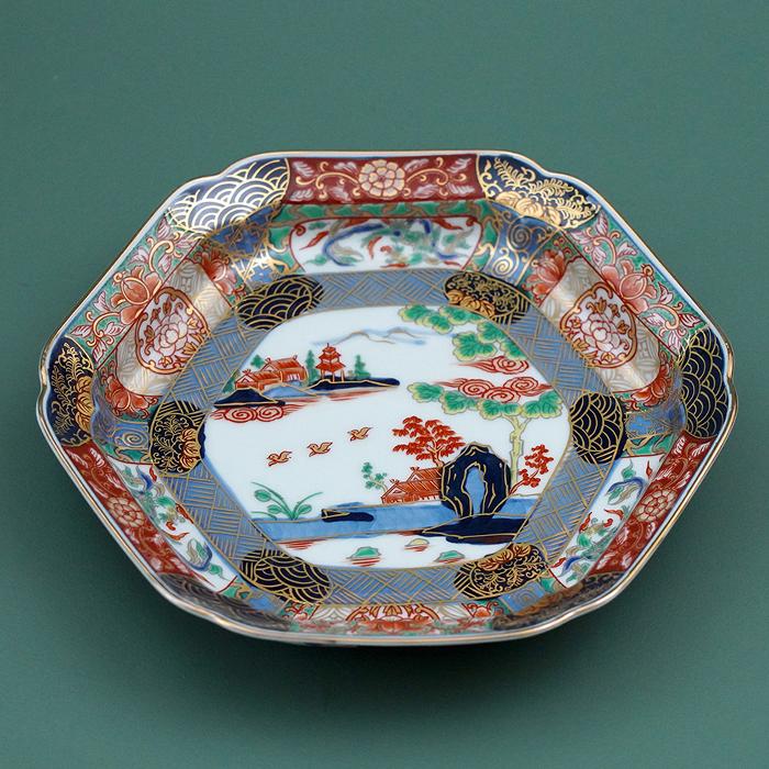 有田焼 復刻古伊万里 錦色絵六角焼皿18cm 【全国送料無料】 日本 有田焼 復刻古伊万里 錦色絵六角焼皿18cm 【全国送料無料】 日本