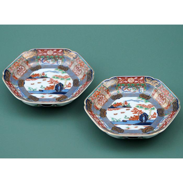 有田焼 復刻古伊万里 錦色絵六角焼皿14cm 【送料無料】 日本製 有田焼 復刻古伊万里 錦色絵六角焼皿14cm 【送料無料】 日本製