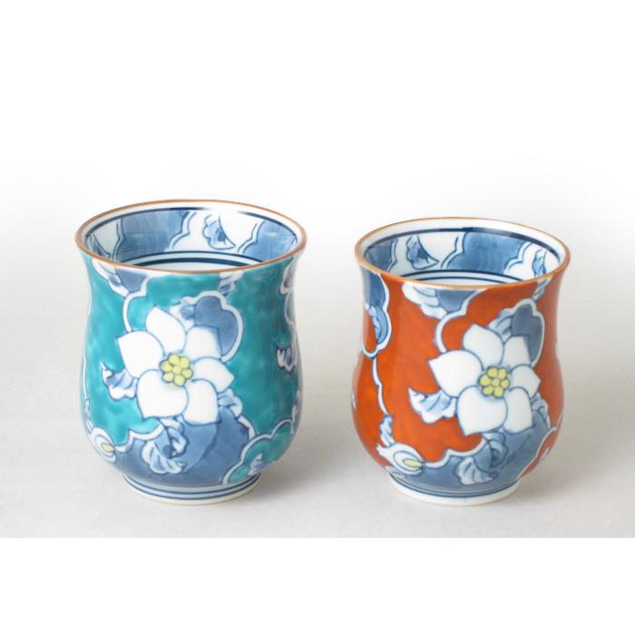 伊万里鍋島焼 染錦唐花コップ 【送料無料】 L-037 徳七 判兵ェ窯