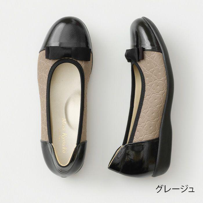 M.&KYOKO（エムアンドキョウコ） ミスキョウコ 4E 撥水リボンバレエ
