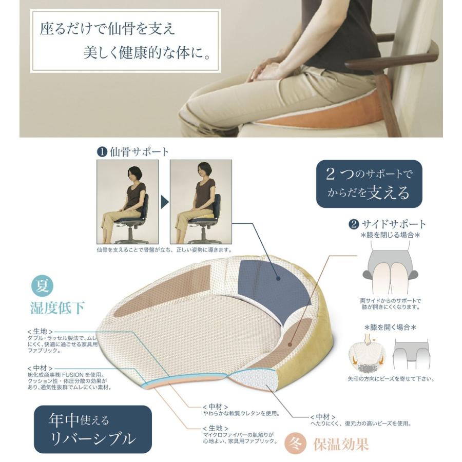 仙骨サポート座布団 【送料無料】 クッション 体圧分散 姿勢 腰痛 背筋