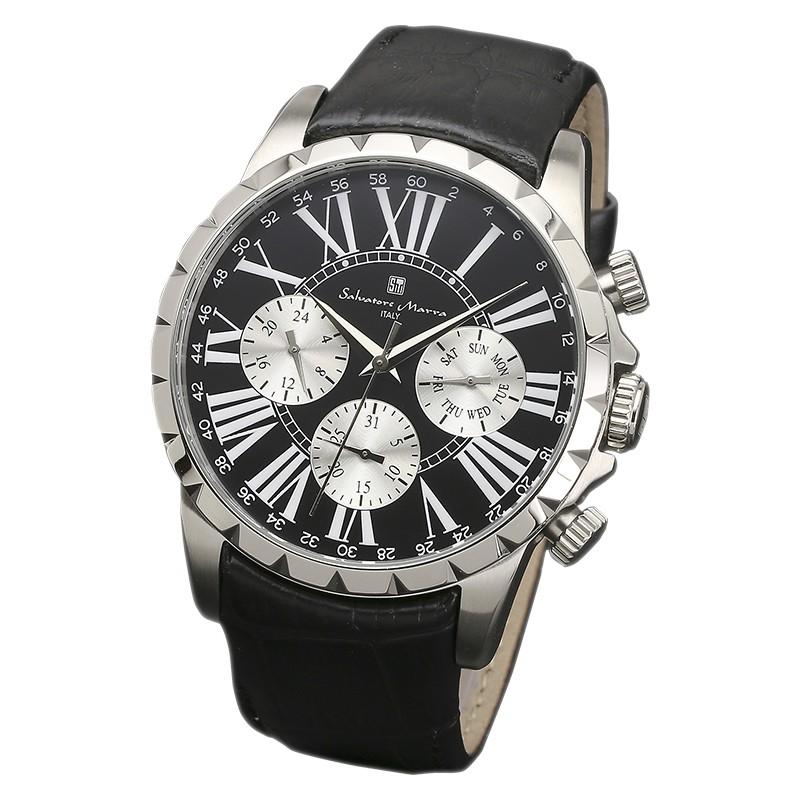 SM15103-SSBK クォーツ ウォッチ  腕時計 メンズ レザー watches お祝い 誕生日 プレゼント ギフト Salavatore Marra（サルバトーレマーラ）