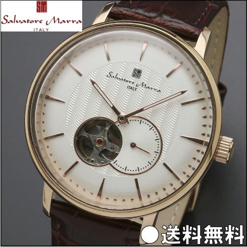 Salavatore Marra （サルバトーレマーラ） SM17114-PGWH 自動巻 ウォッチ  腕時計 メンズ レザーバンド watches お祝い 誕生日 プレゼント ギフト
