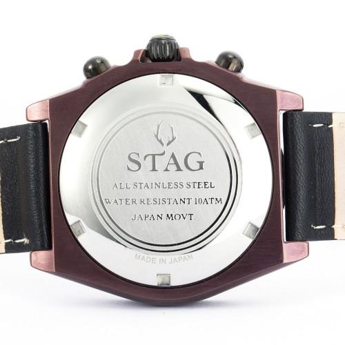 STAG STG006B1 STAG スタッグ クロノグラフ 牛革 レザー ウォッチ 