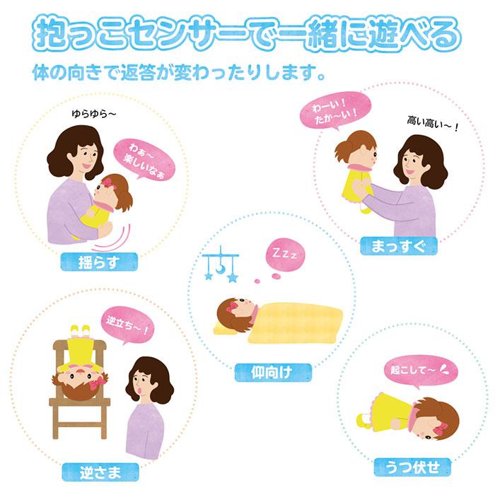 抱っこだ〜い好きっ お話マミちゃん / 人形 ぬいぐるみ しゃべる 女の子 音声認識 コミュニケーショントイ お話 施設 介護 ココドル ブロードウォッチ 744601_3