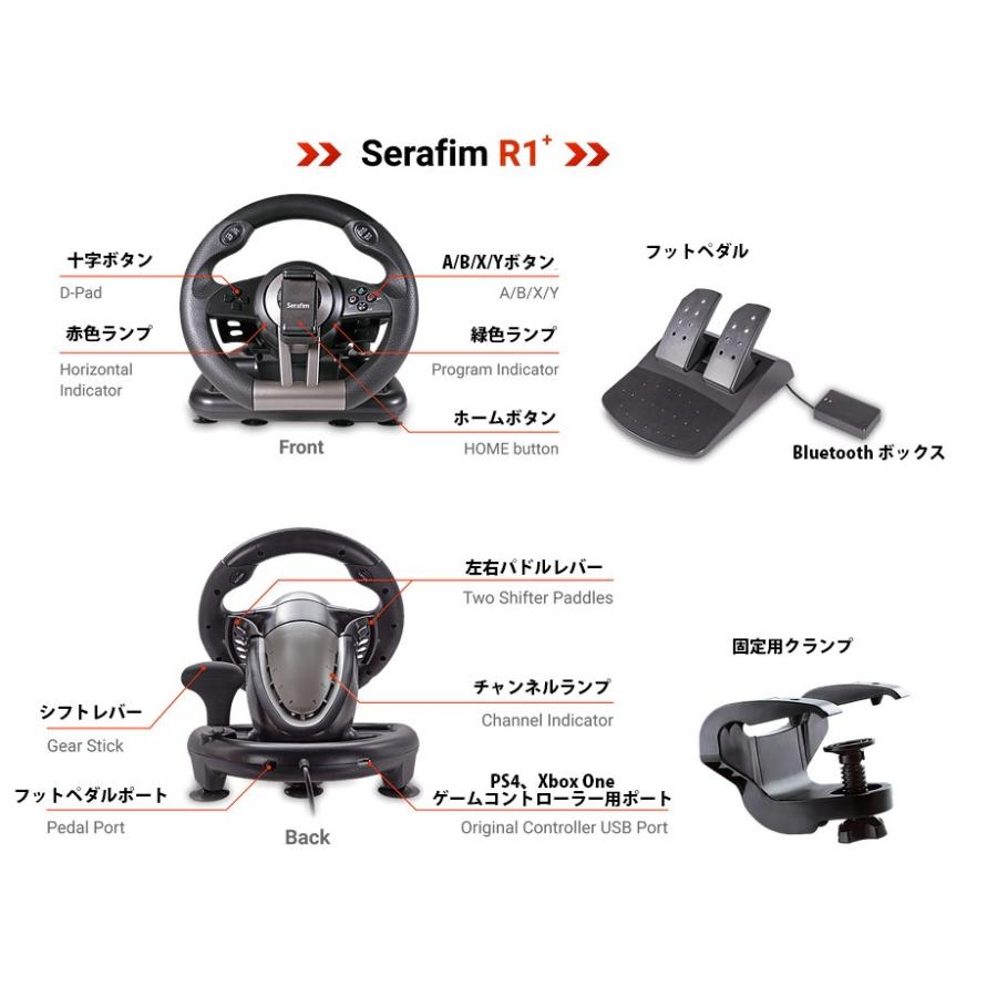 Serafim R1+ ハンドルコントローラー iOS Android Switch PS4 Serafim R1+ ハンドルコントローラー iOS Android Switch PS4