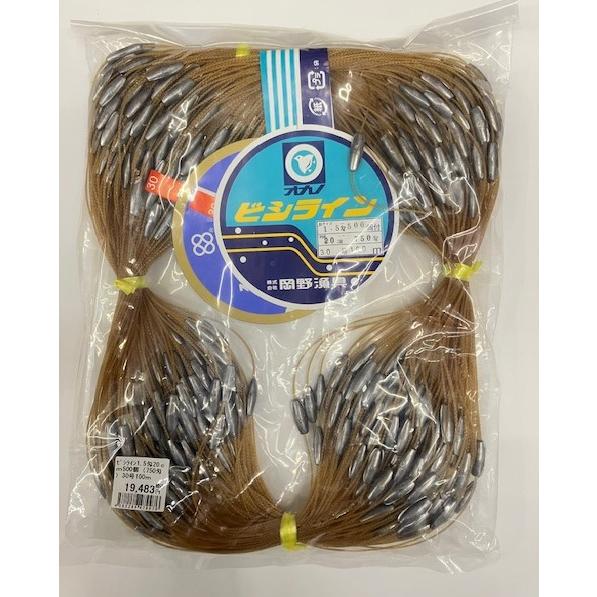 岡野漁具 ビシライン 1.5匁 20cm500個（750匁）30号100m : KTS SHOP