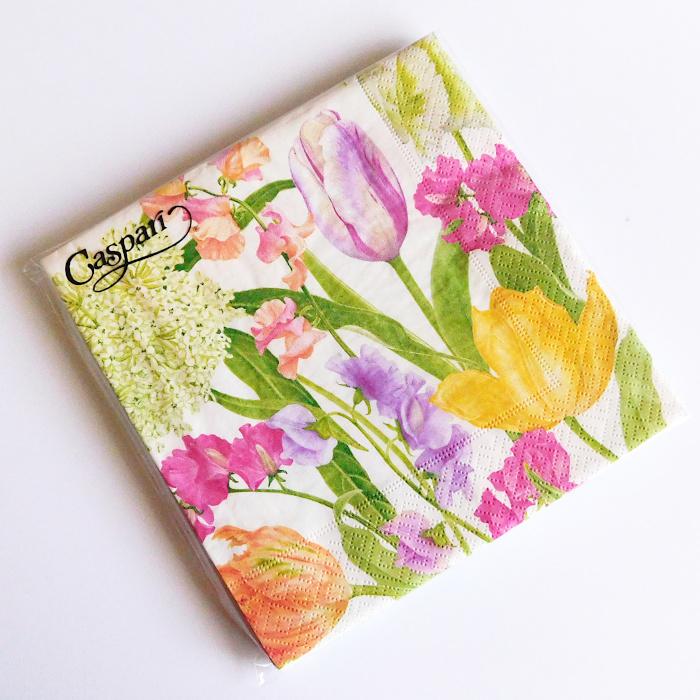 Caspari Spring Flower Show10枚入り ペーパーナプキン 紙ナプキン